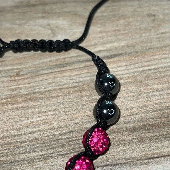 Shamballa Bracelet Women’s Magenta Zircon Balls Adjustable Bohemian Classiccore - Picture 3 of 7
